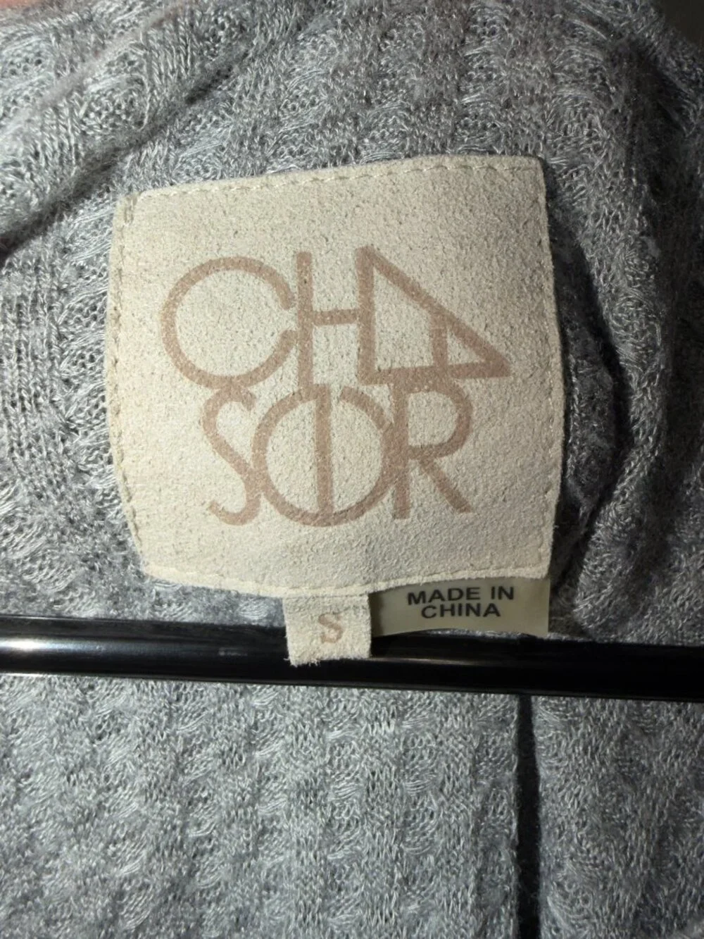 Chaser Gray Ribbed Long Sleeve Top Size S Scoop Neck Casual Basic Tee - Picture 3 of 7